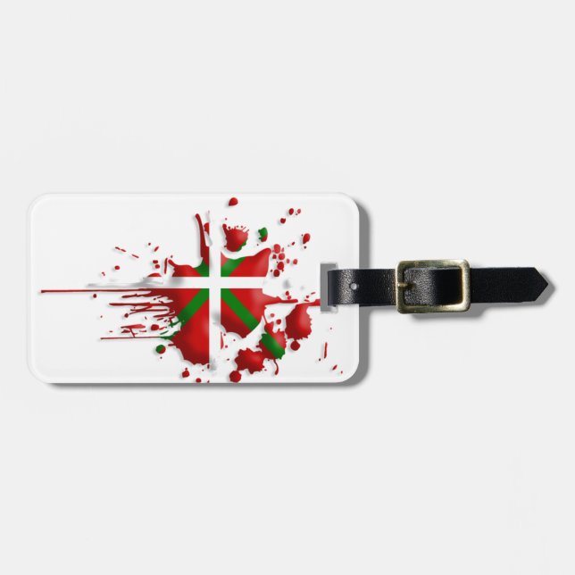 Étiquette À Bagage tâche drapeau Basque Euskadi (Devant horizontal)