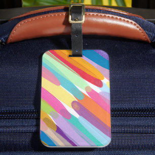 Étiquette À Bagage Taches de couleur diagonales, peinture Abstraite