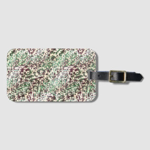 Étiquette À Bagage tacheté, léopard, tropical, palmier, feuille, brun
