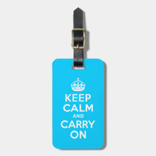 Étiquette À Bagage Tag Aqua Keep Calm and Carry On Luggage