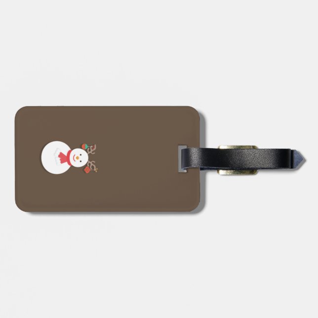 Étiquette À Bagage Tag avec bracelet en cuir (Dos horizontal)