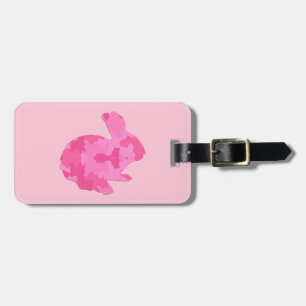 Étiquette À Bagage Tag Camouflage rose Silhouette Bunny