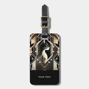 Étiquette À Bagage Tag de bagage Abstrait de chat noir décoratif
