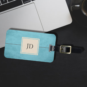 Étiquette À Bagage Tag de bagage bleu chic moderne