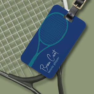 Étiquette À Bagage Tag de bagage bleu personnalisé Racquet de tennis