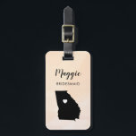 Étiquette À Bagage Tag de bagage Carte Géorgie, Mariage Bienvenue<br><div class="desc">Ces étiquettes de bagage d'état font les étiquettes cadeau de mariage parfait ou les étiquettes de sac de bienvenue. Cravate-le à vos cadeaux de demoiselle d'honneur au lieu d'une étiquette-cadeau typique en papier, et ils peuvent l'utiliser pendant des mois et des années à venir. Les étiquettes ont un arrière -...</div>