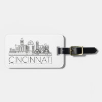Tag de bagage Cincinnati, Ohio stylisé Skyline