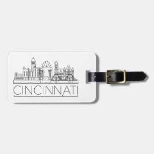 Étiquette À Bagage Tag de bagage Cincinnati, Ohio stylisé Skyline