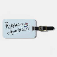 Tag de bagage de coeur russo-américain