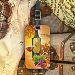 Étiquette À Bagage Tag de bagage de design artistique à thème du vin<br><div class="desc">Balise bagage avec un design artistique avec un thème du vin et vos textes personnalisés.</div>