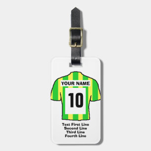 Étiquette À Bagage Tag de bagage de football - avec Chemise verte et