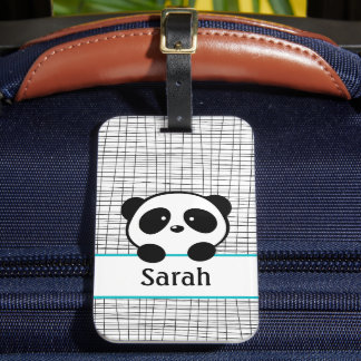 Étiquette À Bagage Tag de bagage de l'ours Aqua Panda