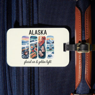 Étiquette À Bagage Tag de bagage en Alaska - Air glacé et lumière dor