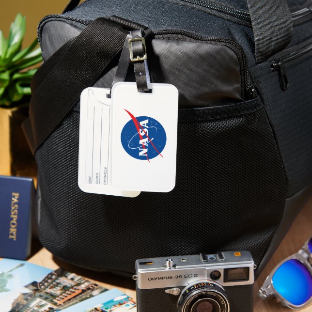 Étiquette À Bagage Tag de bagage Iconique de la NASA (blanc de fusée) (Recto & Verso)