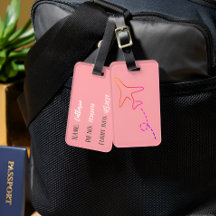 Tag de bagage moderne et élégante rose personnalis