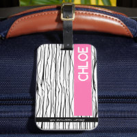 Tag de bagage moderne rose et noir