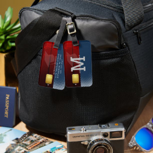 Étiquette À Bagage Tag de bagage Monogramme moderne