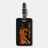 Étiquette À Bagage Tag de bagage noir et orange tigre sauvage (Devant Vertical)