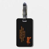Étiquette À Bagage Tag de bagage noir et orange tigre sauvage (Dos Vertical)