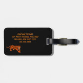 Étiquette À Bagage Tag de bagage noir et orange tigre sauvage (Dos horizontal)