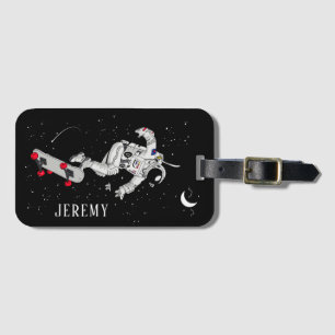 Étiquette À Bagage Tag de bagage pour astronaute de skateboard