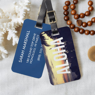 Étiquette À Bagage Tag de bagages Coucher de soleil Aloha Hawaii