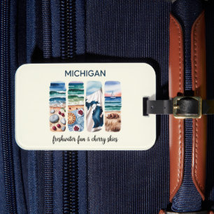 Étiquette À Bagage Tag de bagages Michigan - Eau douce et Ciel cerise