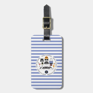 Étiquette À Bagage Tag Motif de voyage de bateau de croisière moderne