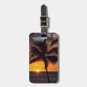 Étiquette À Bagage Tag Palmiers et couchers de soleil dans les îles