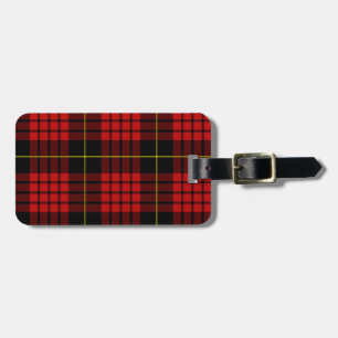 Étiquette À Bagage Tag rouge Tartan avec bracelet en cuir