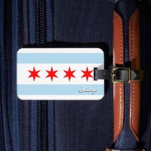 Étiquette À Bagage Tags des bagages de Chicago, drapeau patriotique d