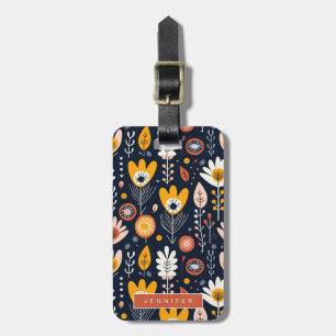 Étiquette À Bagage Tags des bagages des fleurs scandinaves