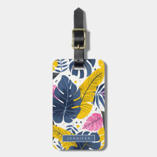 Étiquette À Bagage Tags des bagages Feuille tropicaux
