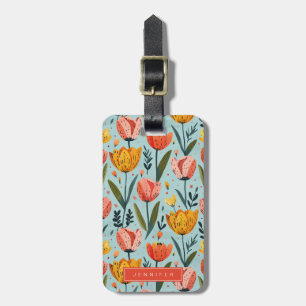 Étiquette À Bagage Tags des bagages Fleurs de tulipe
