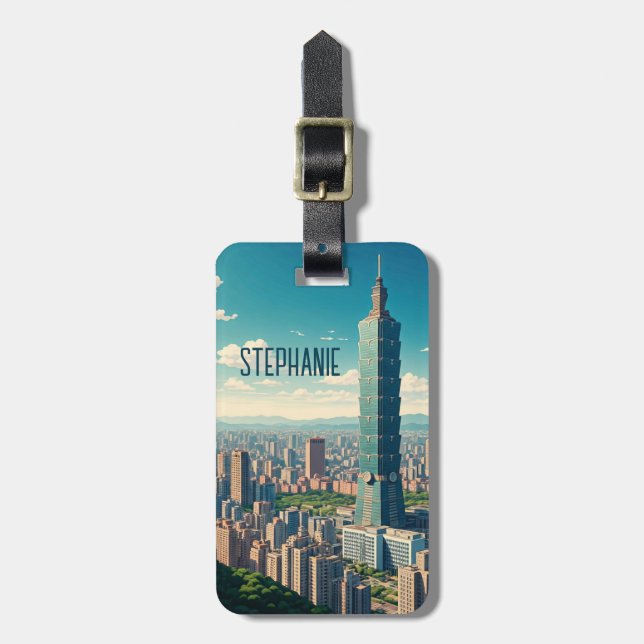 Étiquette À Bagage Taipei 101 Taïwan (Devant Vertical)