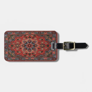 Étiquette À Bagage Tapis Floral Turc Persan Antique Oriental