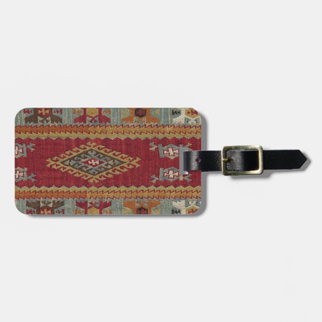Étiquette À Bagage Tapis Kilim Turc (Devant horizontal)