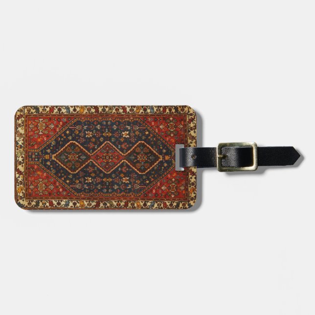 Étiquette À Bagage Tapis Oriental Antique Perse Turc (Devant horizontal)