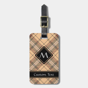 Étiquette À Bagage Tartan beige et Brown