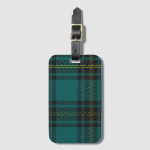 Étiquette À Bagage Tartan bleu-vert