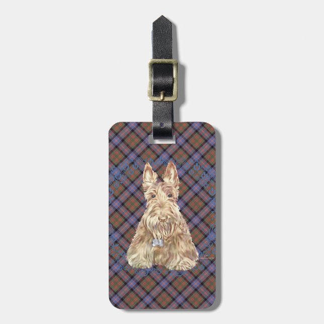 Étiquette À Bagage Tartan Cochran Scottie (Devant Vertical)