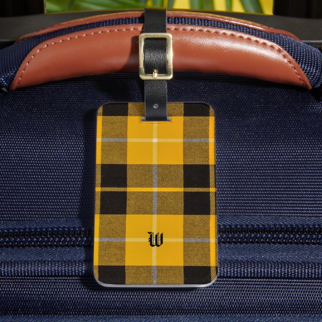 Étiquette À Bagage Tartan du clan Barclay avec monogramme (Insitu Rectoal 2)