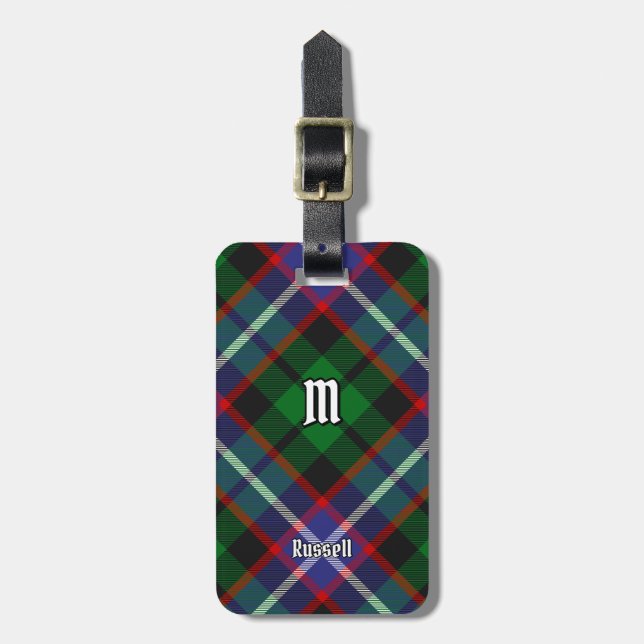 Étiquette À Bagage Tartan du clan Russell (Devant Vertical)
