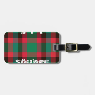 Étiquette À Bagage Tartan Écossais Royal à Carreaux avec Texte