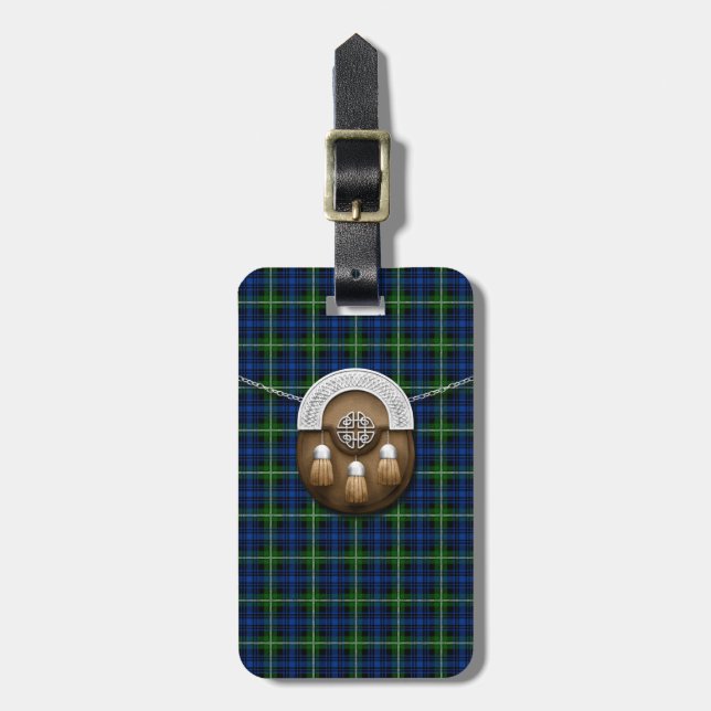 Étiquette À Bagage Tartan et escarcelle de Forbes de clan (Devant Vertical)