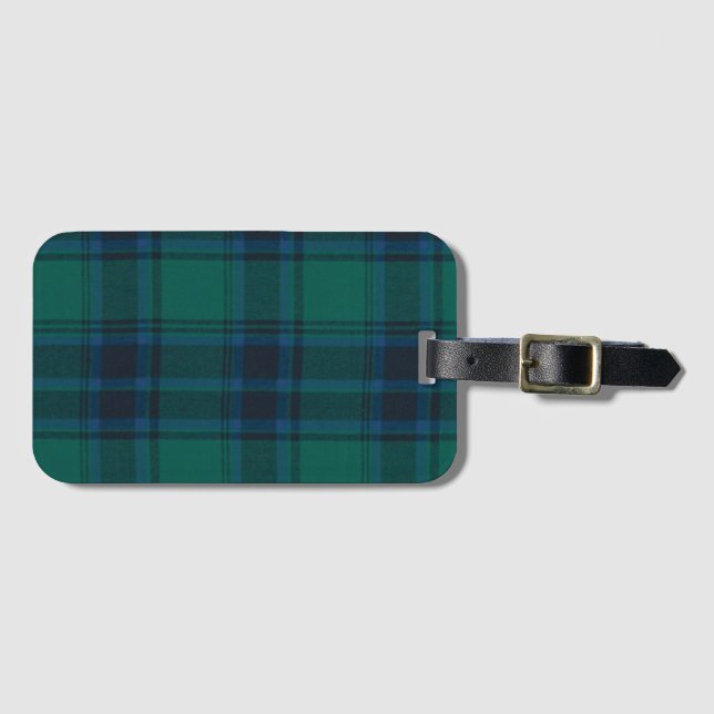Étiquette À Bagage Tartan monoface avec emplacement de carte (Devant Horizontal)