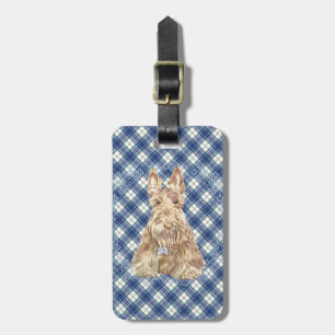 Étiquette À Bagage Tartan Scottie Blé