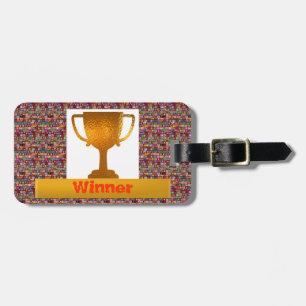 Étiquette À Bagage Tasse de GAGNANT (texte de changement à vos