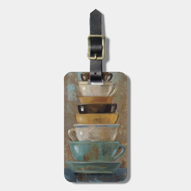 Étiquette À Bagage Tasses de café antiques (Devant Vertical)