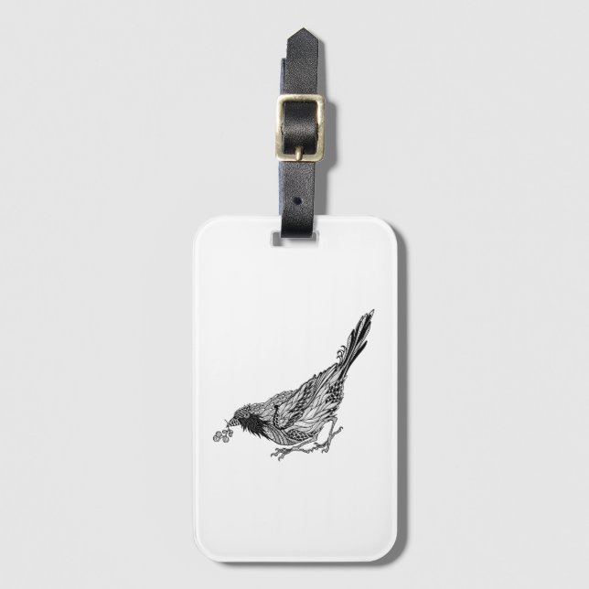 Étiquette À Bagage Tatouage d'oiseau (Devant Vertical)